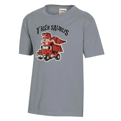 T-shirt gris pour jeunes ComfortWash Clemson Tigers Dino Truck