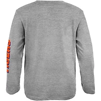 T-shirt à manches longues gris chiné Clemson Tigers 2-Hit For My Team pour jeune