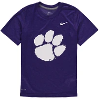 Youth Nike Clemson Tigers Purple Logo Legend Performance T-Shirt