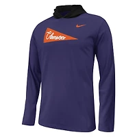 BCS CLEM PRPLE NOIR JEUNESSE SIDELINE23 NIKE COLORBLOCK LS HOODIE TEE TEEYTHL-S