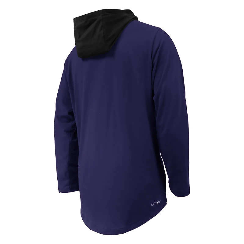 BCS CLEM PRPLE NOIR JEUNESSE SIDELINE23 NIKE COLORBLOCK LS HOODIE TEE TEEYTHL-S