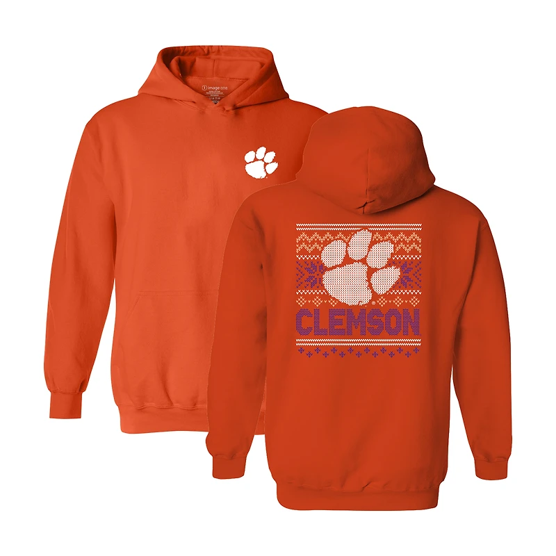 Youth Orange Clemson Tigers Classic Holiday Sweater Hoodie