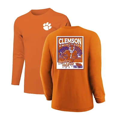 T-shirt à manches longues orange Clemson Tigers Snowy Polaroid pour jeunes