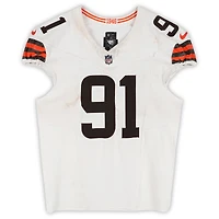 Alex Wright Cleveland Browns Game-Used #91 White Jersey vs. Cincinnati Bengals on January 4, 2026