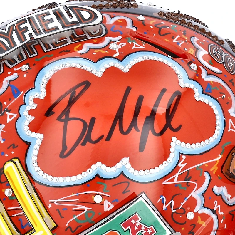 Casque autographié par Baker Mayfield Cleveland Browns - Peint à la main par l'artiste Charles Fazzino