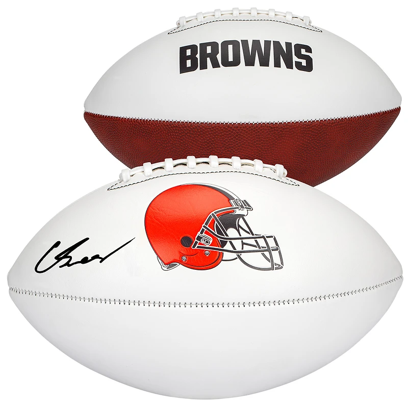 Carson Schwesinger Cleveland Browns Autographed Franklin White Panel Football