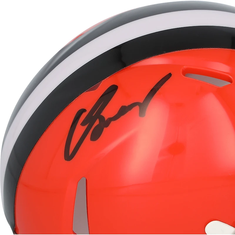Mini-casque Riddell Speed ​​autographié par Carson Schwesinger des Cleveland Browns