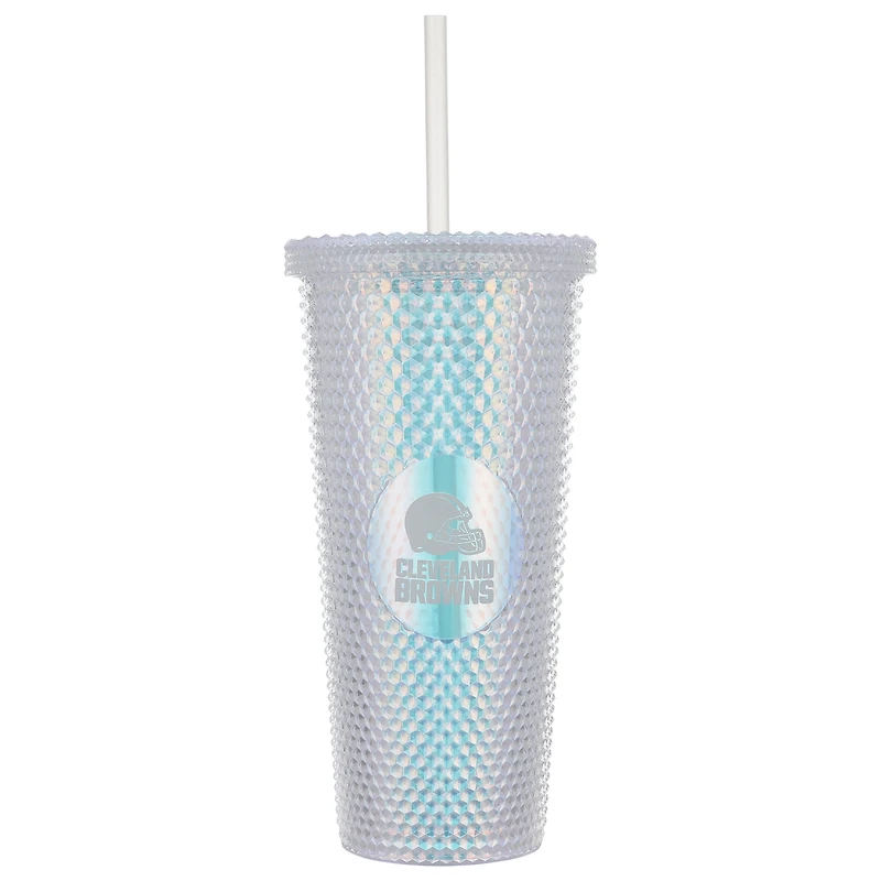 Cleveland Browns 24oz. Gobelet de voyage clouté irisé avec paille