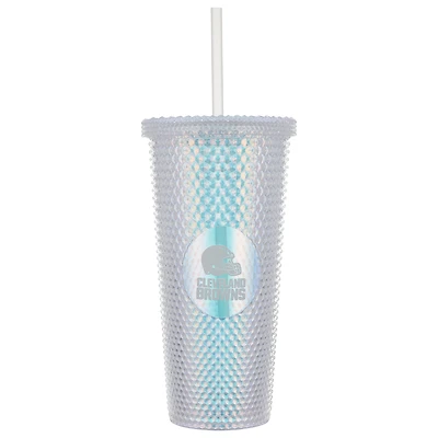 Cleveland Browns 24oz. Gobelet de voyage clouté irisé avec paille