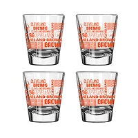 Cleveland Browns 4-Pack 2oz. Shot Glass Set