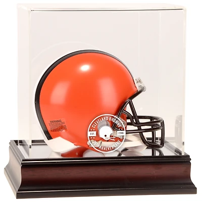 Cleveland Browns Mahogany 75th Anniversary Season Logo Mini Helmet Display Case