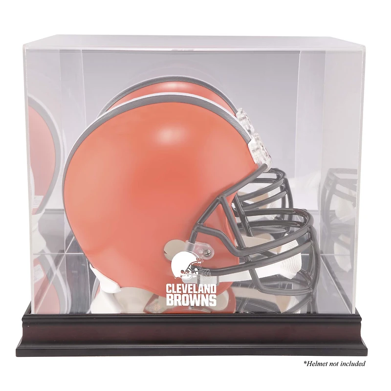 Cleveland Browns Mahogany Helmet Logo Display Case with Mirror Back