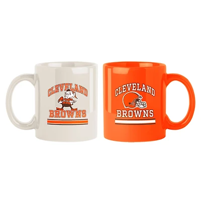 Lot de deux tasses colorées de 15 oz des Cleveland Browns