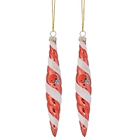 Ensemble d'ornements en verre soufflé tourbillonnant des Cleveland Browns, paquet de deux