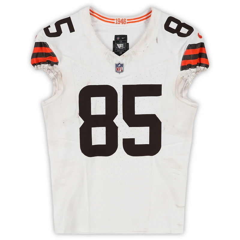 David Njoku Cleveland Browns Game-Used #85 White Nike Jersey vs. Las Vegas Raiders on November 23, 2025