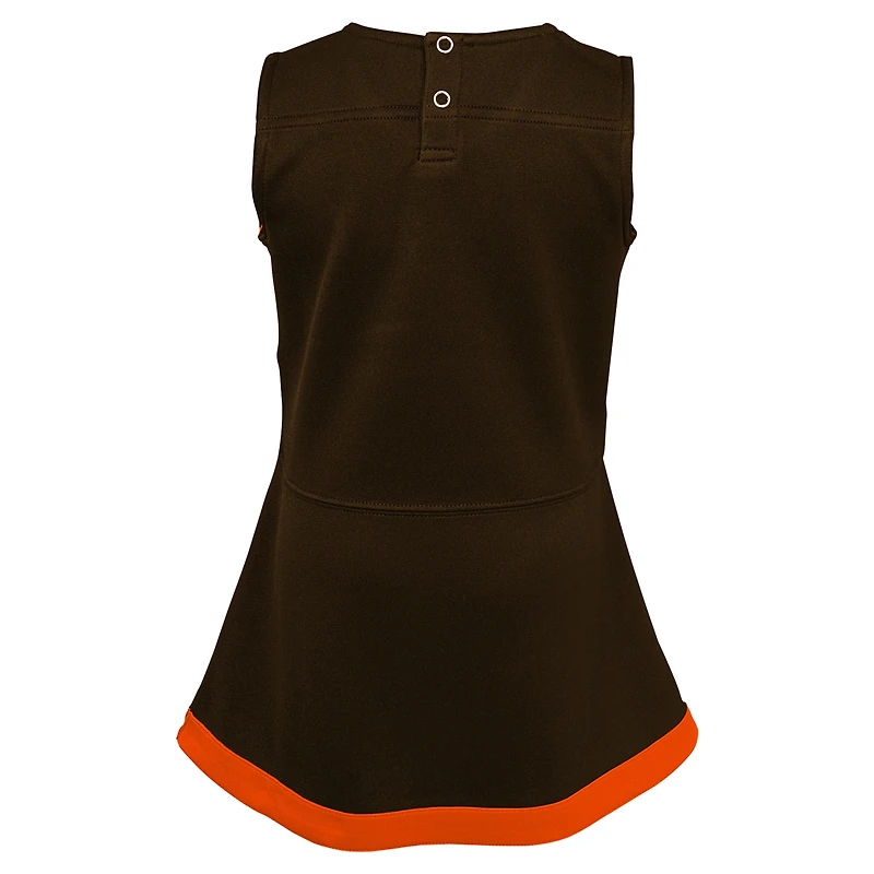 Girls Infant Brown Cleveland Browns Cheer Captain Jumper Dress