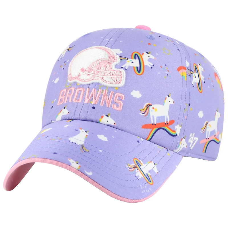 Casquette ajustable « Licorne » pour filles de l'école maternelle « 47 » lavande des Cleveland Browns