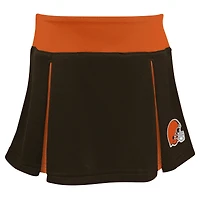 Ensemble deux pièces de pom-pom girl Spirit des Cleveland Browns pour filles d'âge préscolaire marron avec bloomers