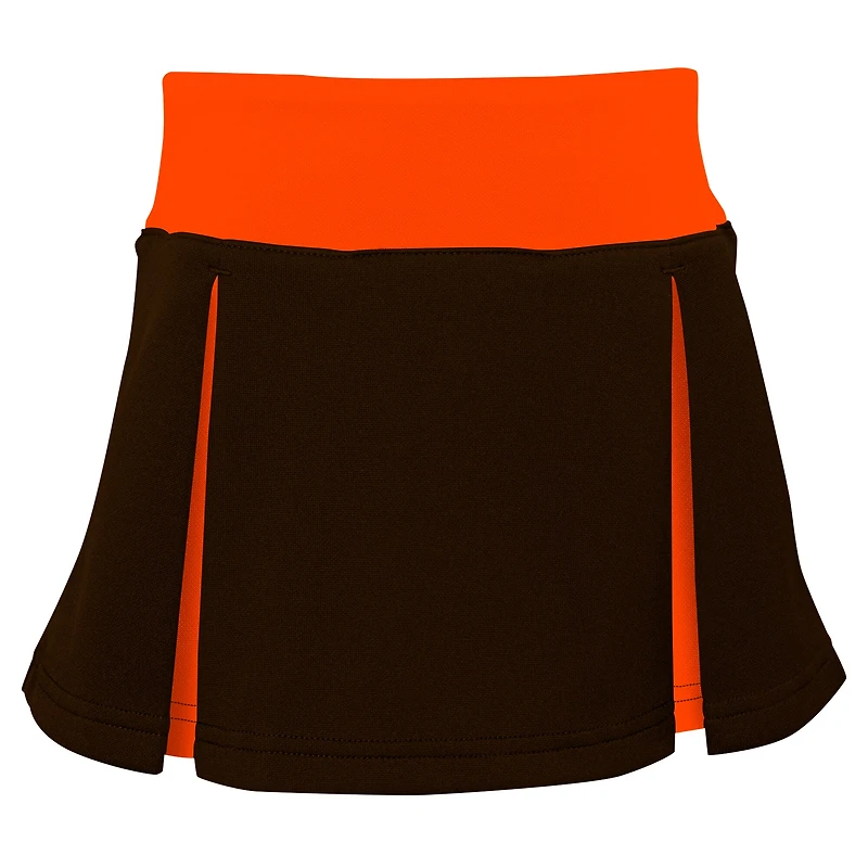 Ensemble deux pièces de pom-pom girl Spirit des Cleveland Browns pour filles d'âge préscolaire marron avec bloomers