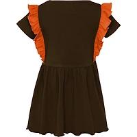 Robe tri-mélange trop mignonne Cleveland Browns pour fille préscolaire marron