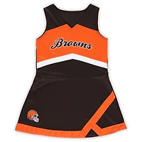 Girls Preschool Brown Cleveland Browns Deux pièces Cheer Captain Jumper Dress avec Bloomer Set