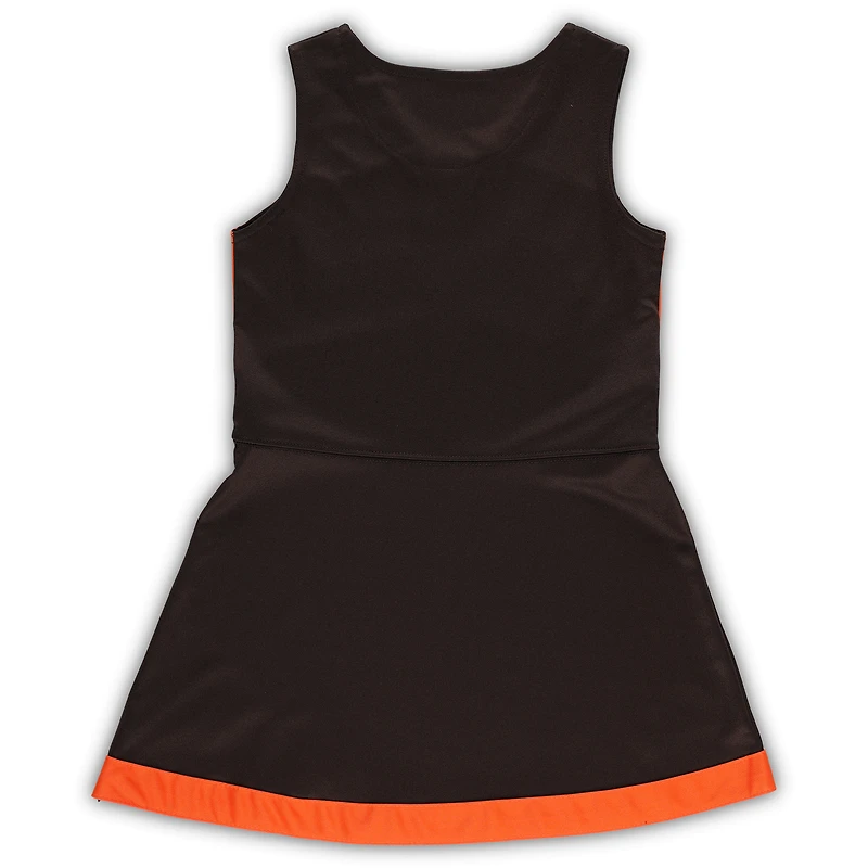Girls Preschool Brown Cleveland Browns Deux pièces Cheer Captain Jumper Dress avec Bloomer Set