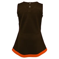Robe marron de capitaine des Cleveland Browns pour petites filles avec bloomers