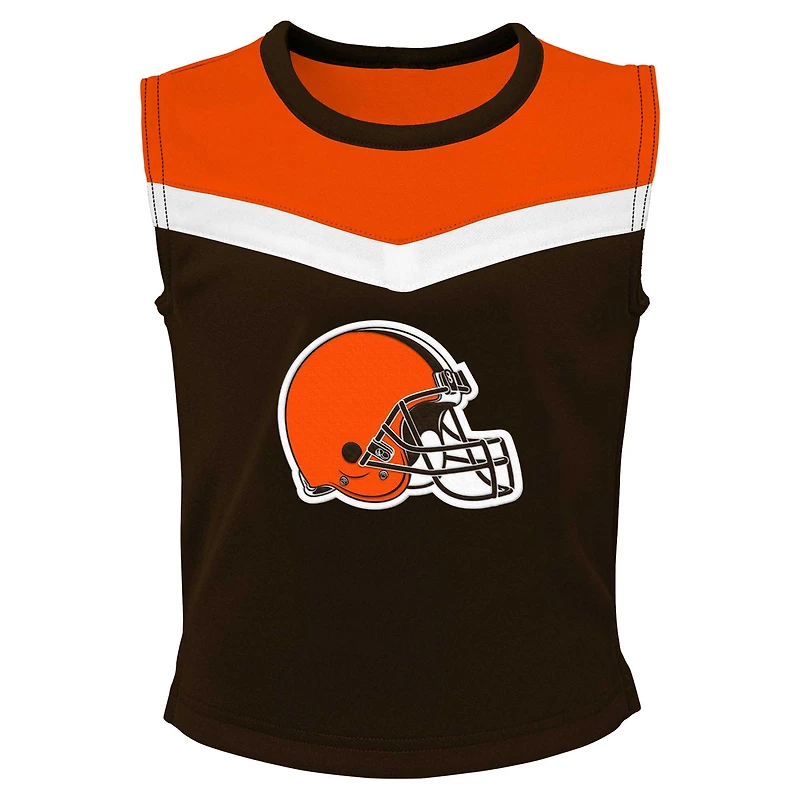 Girls Youth Brown Cleveland Browns Spirit Two-Piece Cheerleader Set