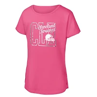 T-shirt rose pour jeunes filles Cleveland Browns Signal Caller Dolman
