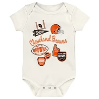 Infant & Newborn Outerstuff  Cleveland Browns Littlest Player Three-Piece Bodysuit Set