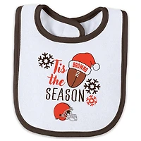 Infant & Newborn WEAR by Erin Andrews Cleveland Browns Holiday Full-Zip Sleeper Bib Set
