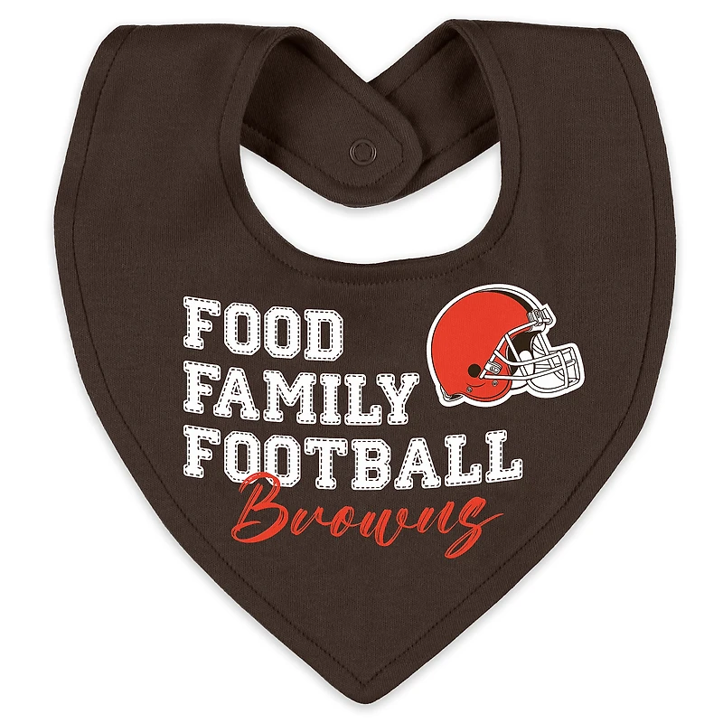 Infant & Newborn WEAR by Erin Andrews Cleveland Browns Sleep and Play Full-Zip Sleeper Bib Set