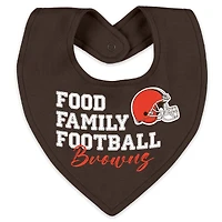 Infant & Newborn WEAR by Erin Andrews Cleveland Browns Sleep and Play Full-Zip Sleeper Bib Set
