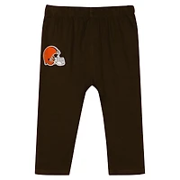 Ensemble body à manches longues et pantalon double pour bébé Cleveland Browns Brown