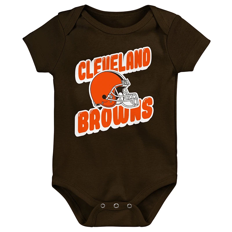 Ensemble de trois bodies pour bébé Cleveland Browns Play Day