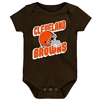 Ensemble de trois bodies pour bébé Cleveland Browns Play Day