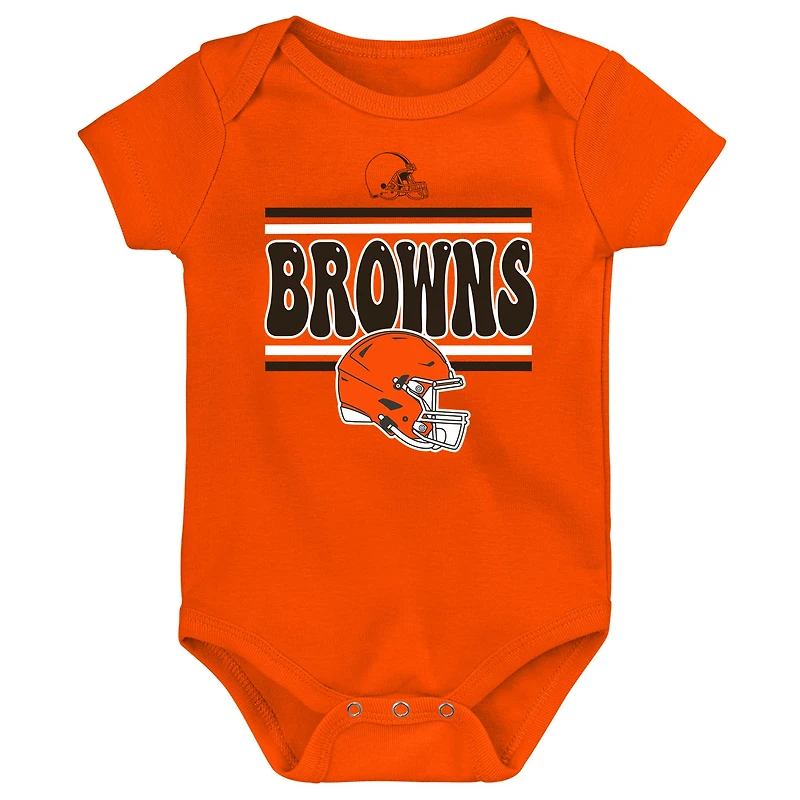 Ensemble de trois bodies pour bébé Cleveland Browns Play Day