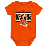 Ensemble de trois bodies pour bébé Cleveland Browns Play Day
