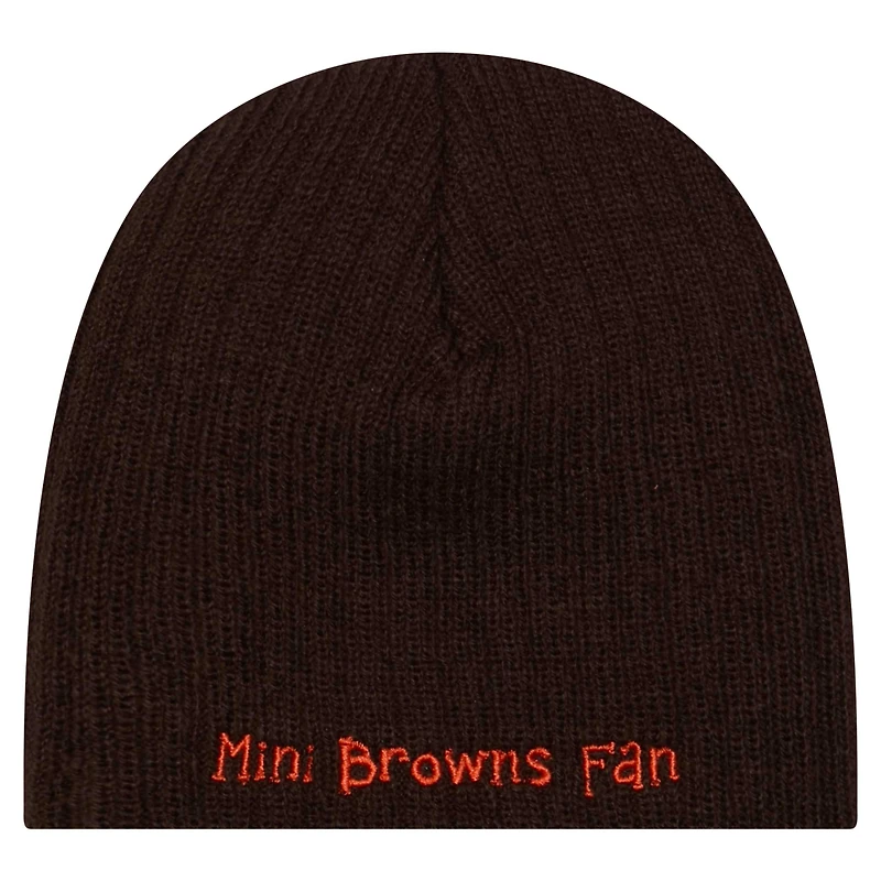 Mini bonnet en tricot marron Cleveland Browns de New Era pour bébé