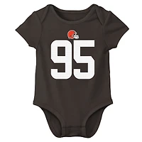 Body bébé Nike Myles Garrett Brown des Cleveland Browns, avec nom et numéro