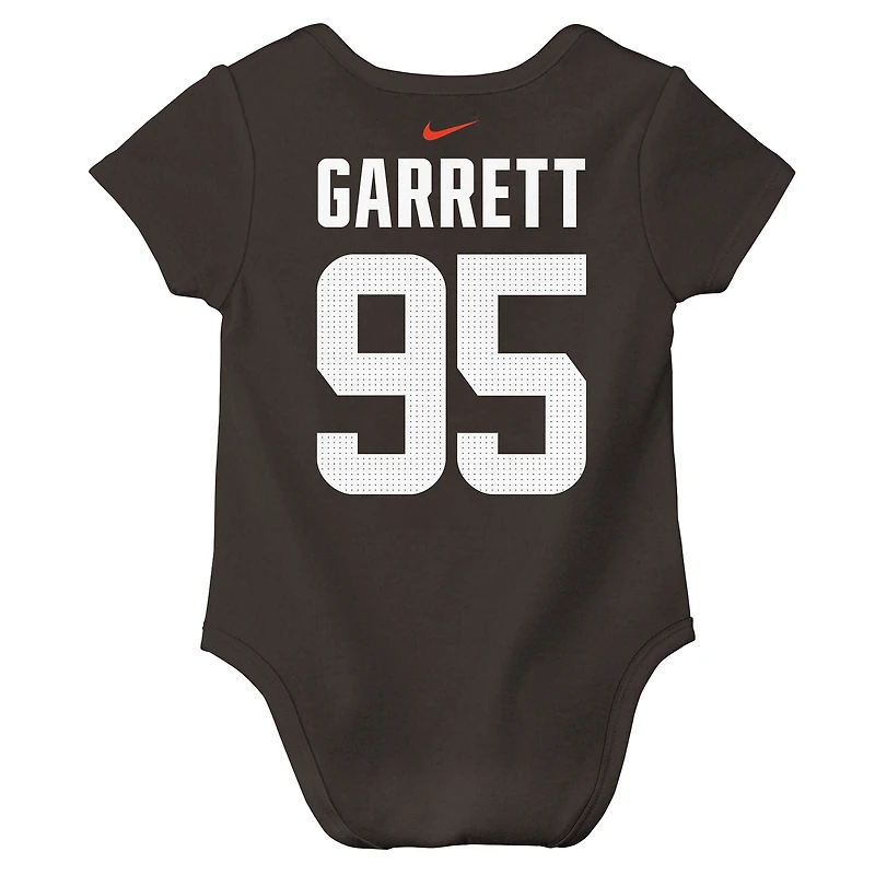 Infant Nike Myles Garrett Brown Cleveland Browns Name & Number Bodysuit