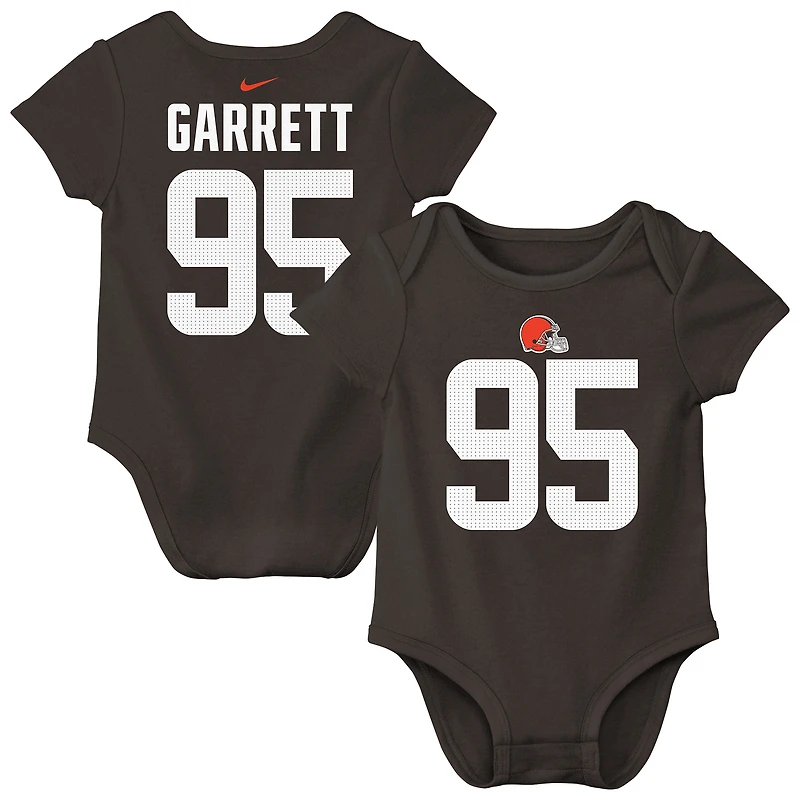 Infant Nike Myles Garrett Brown Cleveland Browns Name & Number Bodysuit