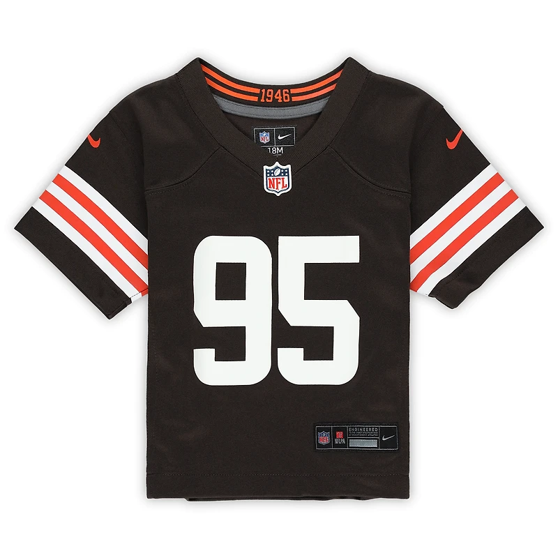 Infant Nike Myles Garrett Brown Cleveland Browns Team Player Game Jersey