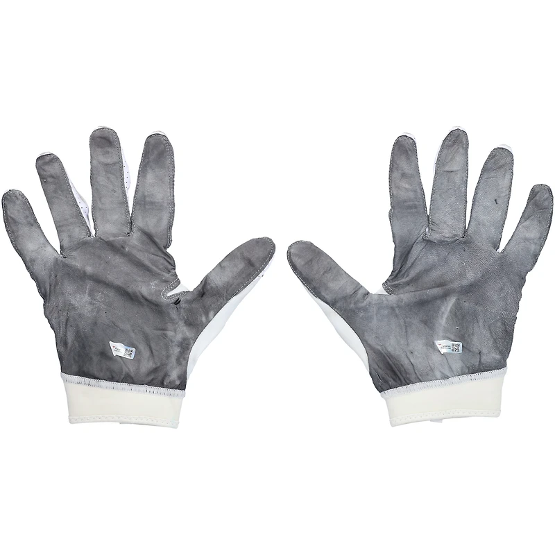 Gants Nike blancs utilisés par James Hudson pour le match des Cleveland Browns contre les Buffalo Bills le 20 novembre 2022