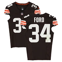 Maillot Nike marron n° 34 porté par Jerome Ford des Cleveland Browns lors du match contre les Baltimore Ravens le 16 novembre 2025