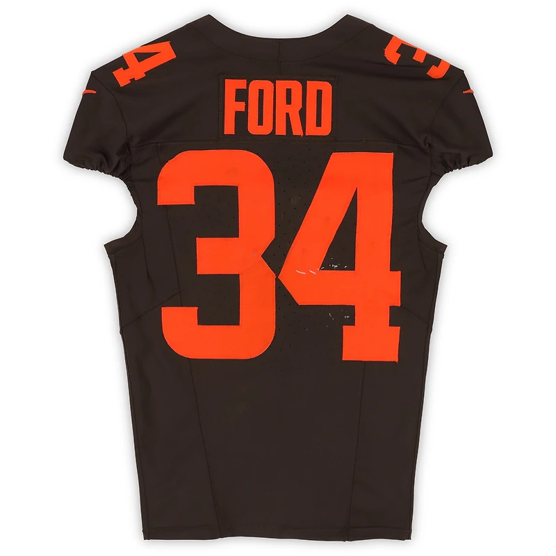 Jerome Ford Cleveland Browns Game-Used #34 Brown Nike Jersey vs. Miami Dolphins on October 19, 2025