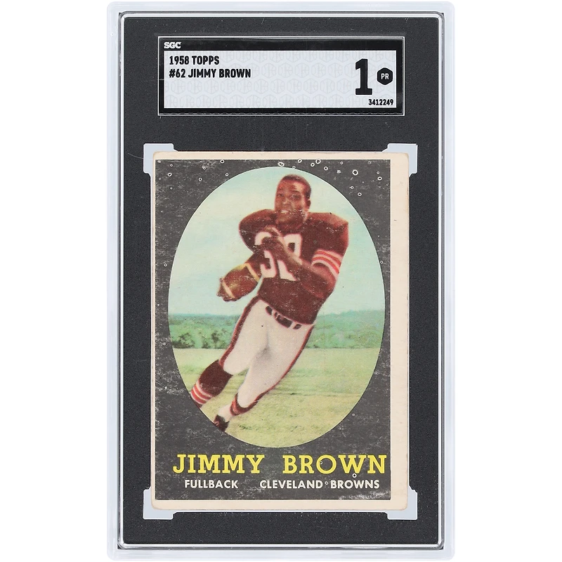 Jim Brown Cleveland Browns 1958 Topps #62 SGC Carte recrue authentifiée 1