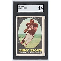 Jim Brown Cleveland Browns 1958 Topps #62 SGC Carte recrue authentifiée 1