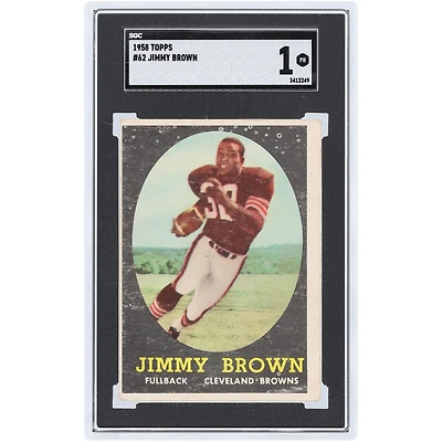 Jim Brown Cleveland Browns 1958 Topps #62 SGC Carte recrue authentifiée 1