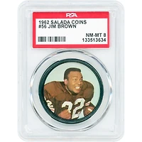 Jim Brown Cleveland Browns 1962 Salada Coins #56 PSA Authenticated 8 Card